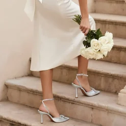 Dreamy Destiny Stiletto Rhinestone Strap Pumps