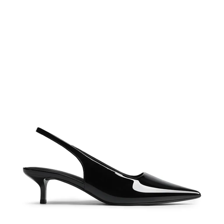 Dreamy Easy Elegance Pointed Toe Kitten Heel Slingback Heels