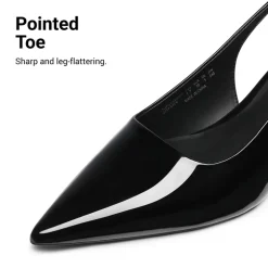 Dreamy Easy Elegance Pointed Toe Kitten Heel Slingback Heels