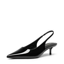 Dreamy Easy Elegance Pointed Toe Kitten Heel Slingback Heels