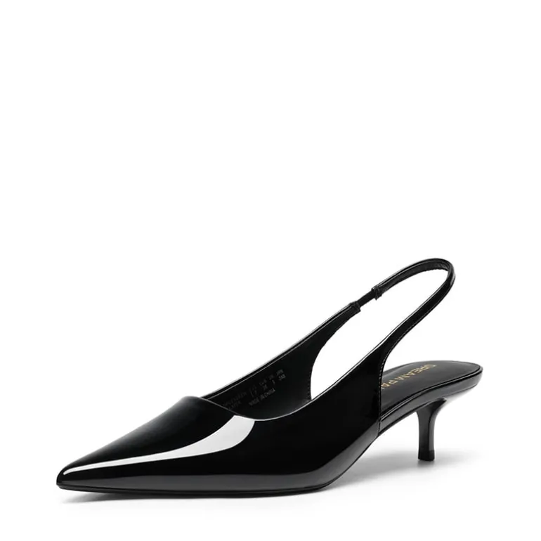 Dreamy Easy Elegance Pointed Toe Kitten Heel Slingback Heels