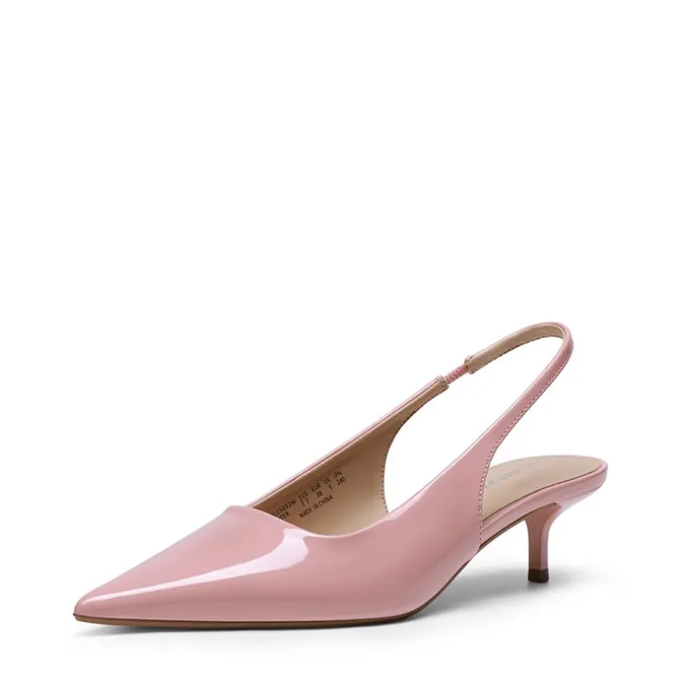 Dreamy Easy Elegance Pointed Toe Kitten Heel Slingback Heels