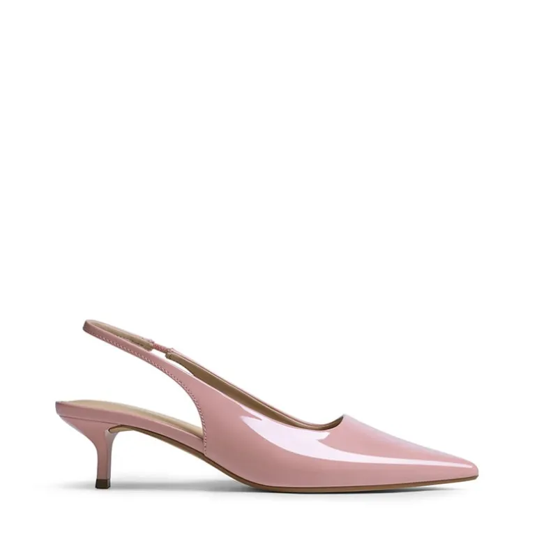 Dreamy Easy Elegance Pointed Toe Kitten Heel Slingback Heels