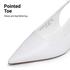 Dreamy Easy Elegance Pointed Toe Kitten Heel Slingback Heels