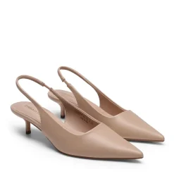 Dreamy Easy Elegance Pointed Toe Kitten Heel Slingback Heels