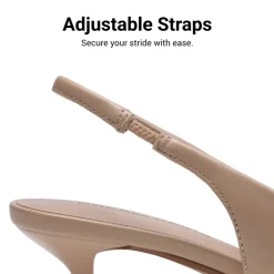 Dreamy Easy Elegance Pointed Toe Kitten Heel Slingback Heels