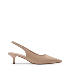 Dreamy Easy Elegance Pointed Toe Kitten Heel Slingback Heels