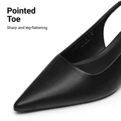 Dreamy Easy Elegance Pointed Toe Kitten Heel Slingback Heels
