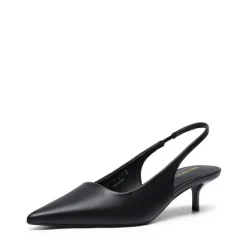 Dreamy Easy Elegance Pointed Toe Kitten Heel Slingback Heels
