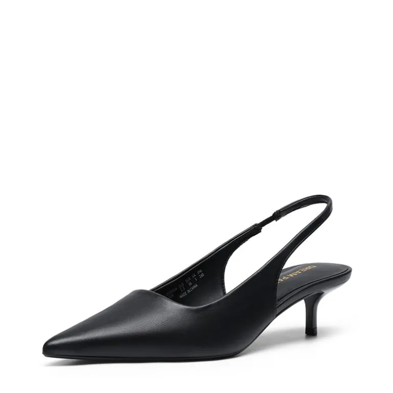 Dreamy Easy Elegance Pointed Toe Kitten Heel Slingback Heels