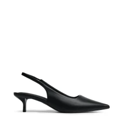 Dreamy Easy Elegance Pointed Toe Kitten Heel Slingback Heels