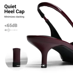 Dreamy Easy Elegance Pointed Toe Kitten Heel Slingback Heels