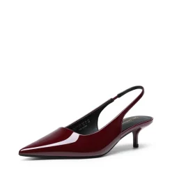 Dreamy Easy Elegance Pointed Toe Kitten Heel Slingback Heels