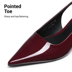Dreamy Easy Elegance Pointed Toe Kitten Heel Slingback Heels