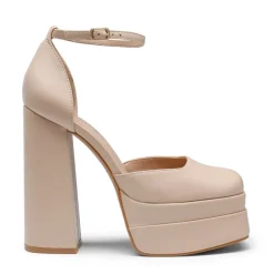 Dreamy High Chunky Square Toe Ankle Strap Platform Pumps