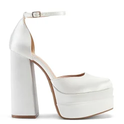 Dreamy High Chunky Square Toe Ankle Strap Platform Pumps
