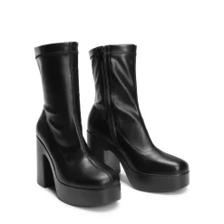 Dreamy Square Toe Platform Chunky Ankle Boots - Stella