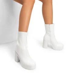 Dreamy Square Toe Platform Chunky Ankle Boots - Stella