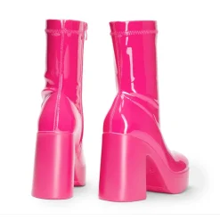 Dreamy Square Toe Platform Chunky Ankle Boots - Stella