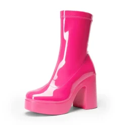 Dreamy Square Toe Platform Chunky Ankle Boots - Stella