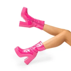 Dreamy Square Toe Platform Chunky Ankle Boots - Stella