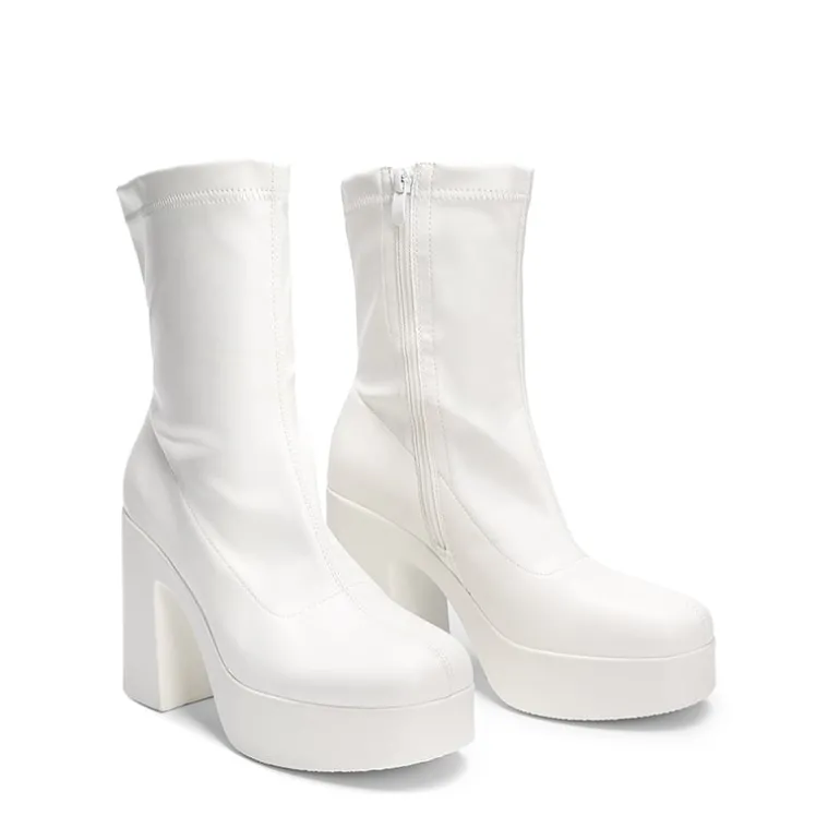 Dreamy Square Toe Platform Chunky Ankle Boots - Stella