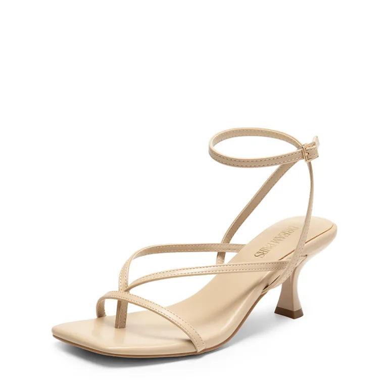 Dreamy Square Toe Strappy Kitten Heels