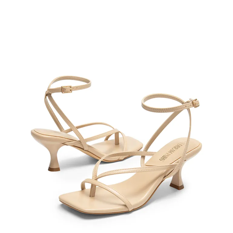 Dreamy Square Toe Strappy Kitten Heels