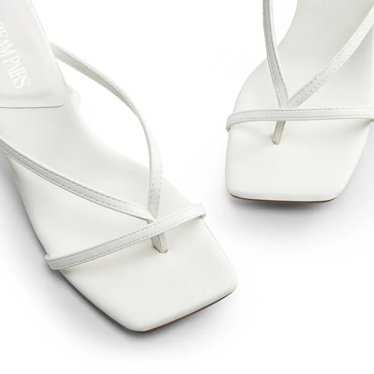 Dreamy Square Toe Strappy Kitten Heels