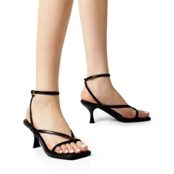 Dreamy Square Toe Strappy Kitten Heels