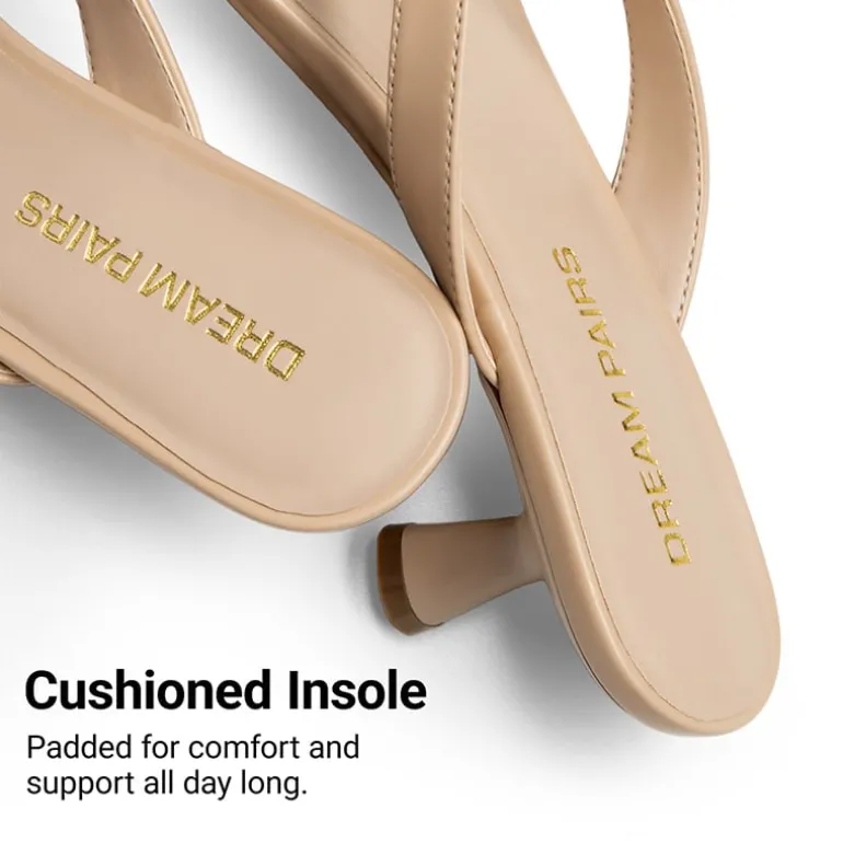 Dreamy Women’s Kitten Heel Thong Sandals