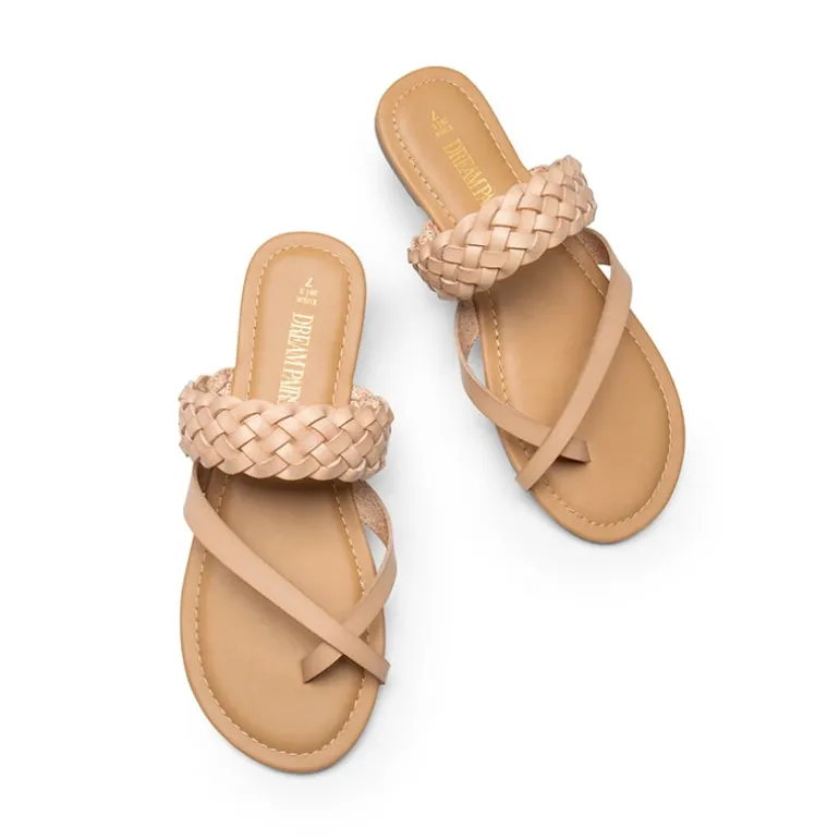 Durable Braided Slide Flat Sandals
