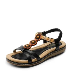 Elastic Ankle Strap Bohemian Flat Sandals