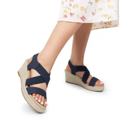 Elastic Ankle Strap Espadrille Wedge Sandals
