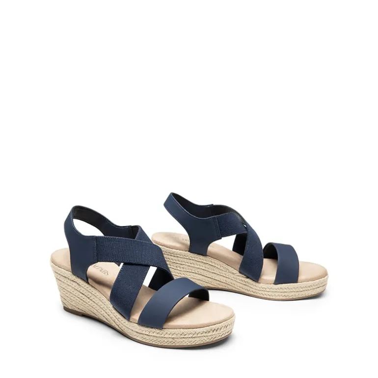 Elastic Ankle Strap Espadrille Wedge Sandals