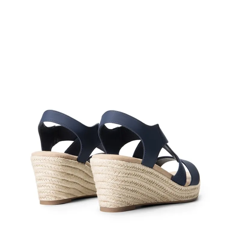 Elastic Ankle Strap Espadrille Wedge Sandals