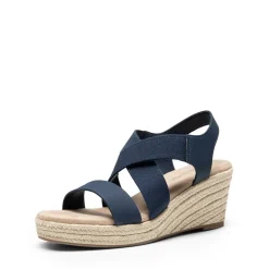 Elastic Ankle Strap Espadrille Wedge Sandals