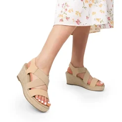 Elastic Ankle Strap Espadrille Wedge Sandals