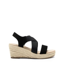 Elastic Ankle Strap Espadrille Wedge Sandals