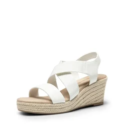 Elastic Ankle Strap Espadrille Wedge Sandals