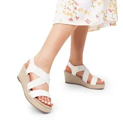 Elastic Ankle Strap Espadrille Wedge Sandals