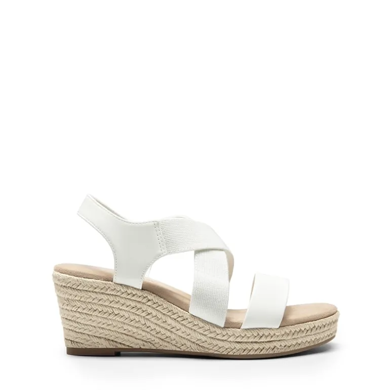 Elastic Ankle Strap Espadrille Wedge Sandals