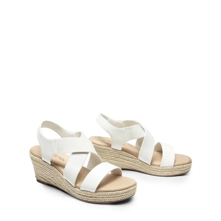 Elastic Ankle Strap Espadrille Wedge Sandals