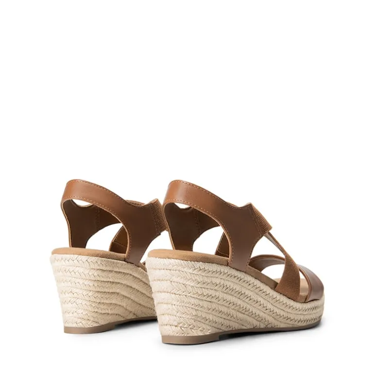 Elastic Ankle Strap Espadrille Wedge Sandals
