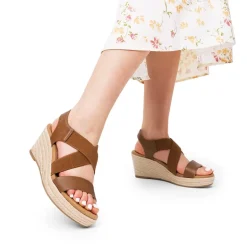 Elastic Ankle Strap Espadrille Wedge Sandals