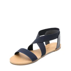 Elastic Ankle Strap Flat Sandals
