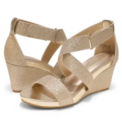 Elastic Ankle Strap Wedge Sandals