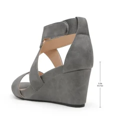 Elastic Ankle Strap Wedge Sandals
