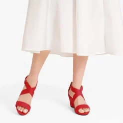 Elastic Ankle Strap Wedge Sandals