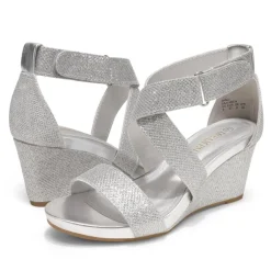 Elastic Ankle Strap Wedge Sandals